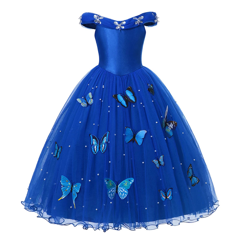 Kids Cosplay Costume Girl Summer Pageant  Fantasy Children Cinderella Carnival Clothes Princess Birthday Dress 2-10 Year