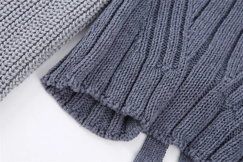 Fashionable Backless Knot Design Knitted Top Women's Autumn Wear Versatile Street Style round Neck Long Sleeve Polyester