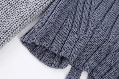 Fashionable Backless Knot Design Knitted Top Women's Autumn Wear Versatile Street Style round Neck Long Sleeve Polyester