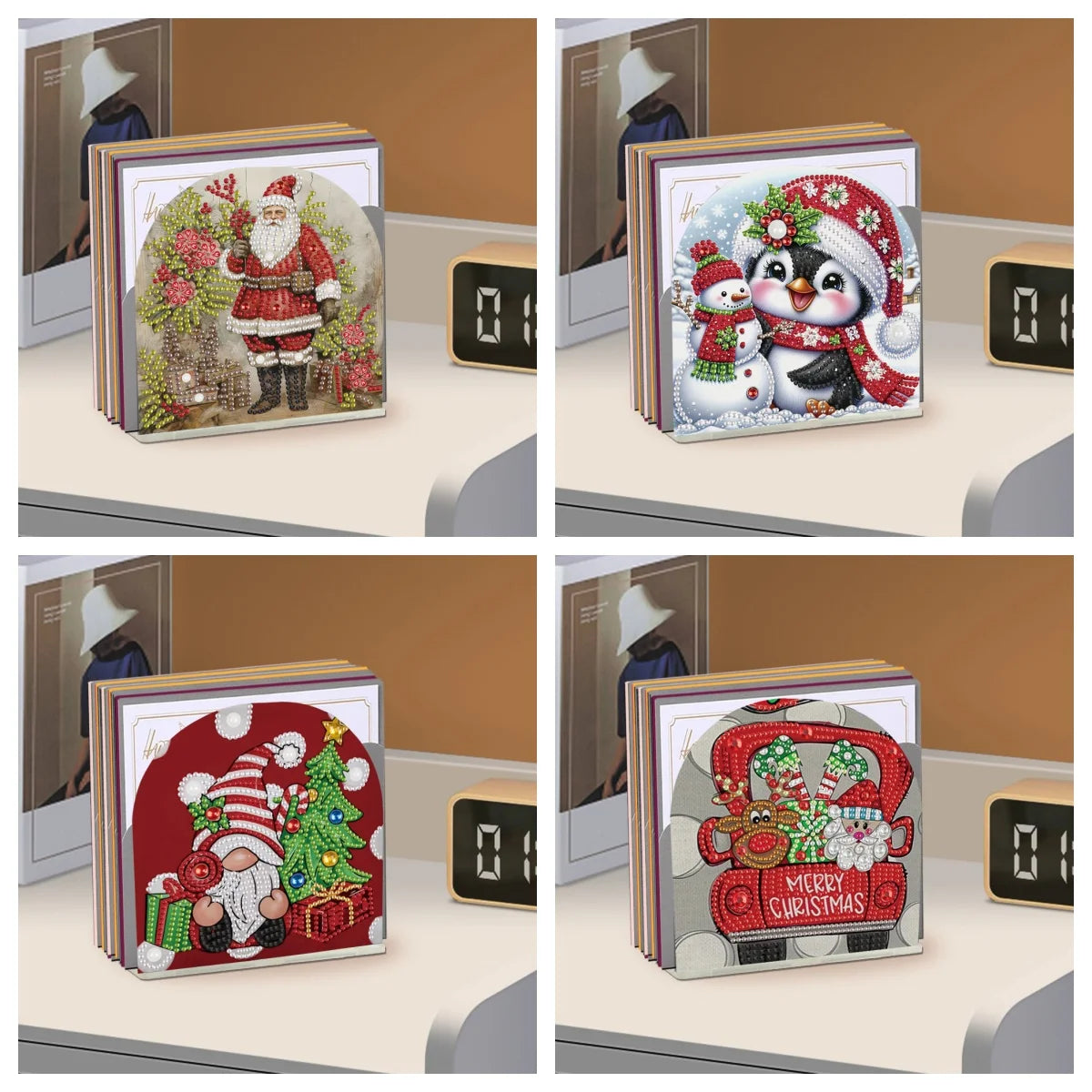 1 piece/set DIY Christmas Diamond Art Tissue holder Acrylic napkin holder Craft Home office table Christmas gift