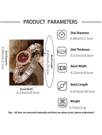 Exquisite women's bracelet watch set, 3 pieces/set women's watch combination, ideal gift for her
