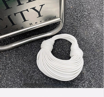 Handbags for Women 2023 New in Gold Luxury Designer Brand Handwoven Noodle Bags Rope Knotted Pulled Hobo Silver Evening Clutch