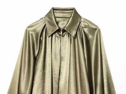MUJER Ruched Bomber Jackets for Women Puffy Oversized Jacket Woman Summer Coats Demi-season Jacket for Women New in Outerwears