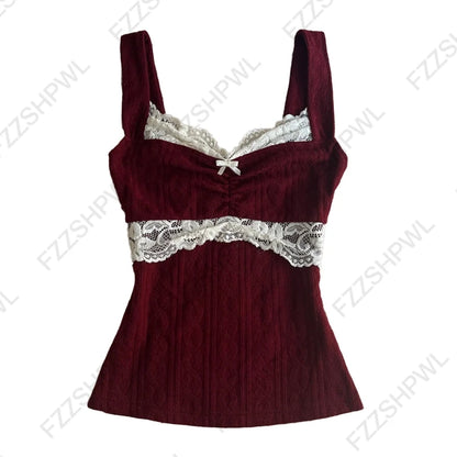 Y2K Retro Harajuku Women's Camisole Top Sexy Slim Chic Casual Crop Top Grunge Punk Hip Hop Gothic Aesthetic Emo Girls Streetwear