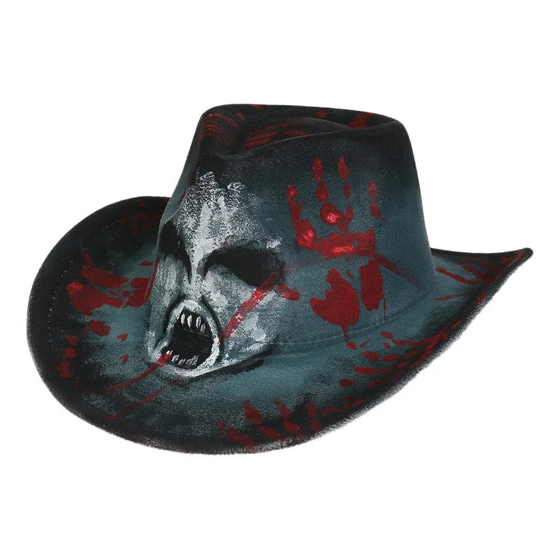 EtherealBe Halloween Cowboy Hat for Adults - Spooky Style