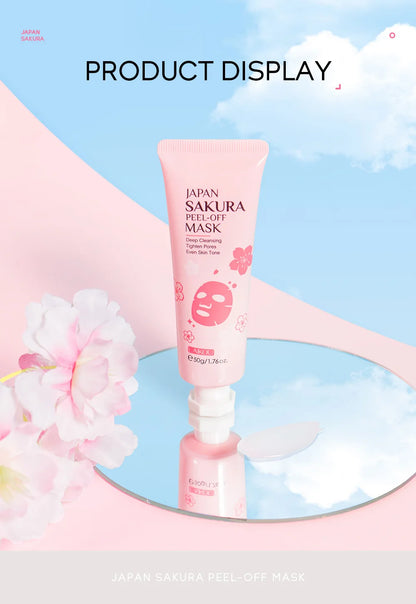 Sakura Peeling Face Mask Deep Cleansing 24k Gold Blackhead Removed Tear Off Mask Repairing & Smoothing Facial Skin Care 50g