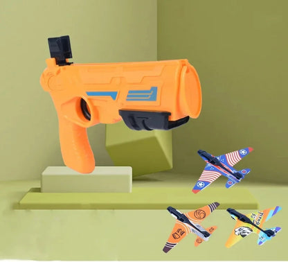 Ejection Aircraft Shooting Game Outdoor Parent-child Sports Toy Boy Gifts Shooting Aircraft Set Plastic Airplane Toys for Kids