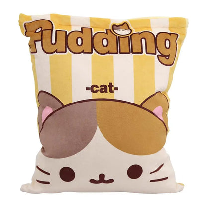 1pcs Pudding Bag Food Toy Mini Animals Balls Yellow Cat Snack Zipper Bag Decor Pillow Cushion