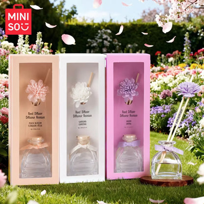 MINISO Minimalist Floral Art Series Non Fire Aromatherapy Gardenia Long lasting Home Air Freshener Decoration Fragrance