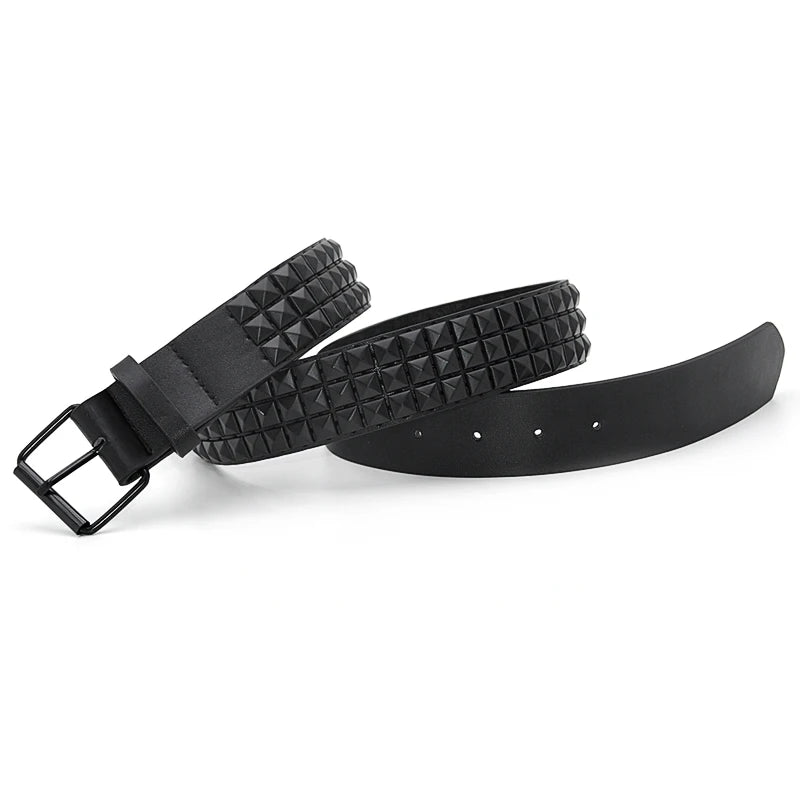 High Quality Rivet Belt Men&Women's Studded Fashion Versatile Belts Punk Rock With Pin Buckle Drop Decoration Black Hot Sale