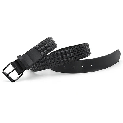 High Quality Rivet Belt Men&Women's Studded Fashion Versatile Belts Punk Rock With Pin Buckle Drop Decoration Black Hot Sale