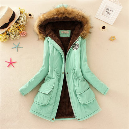 Winter Women's Coats Parka Streetwear Casual Coats Military Hooded Fur Coats Down Jackets Winter Coat Women  Jacket Women