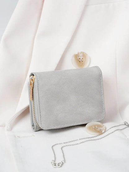 1pc Ladies' Short Wallet Suitable For Work & Business ID Card Credit Card For Christmas Gift For Young Girls Women White-Collar