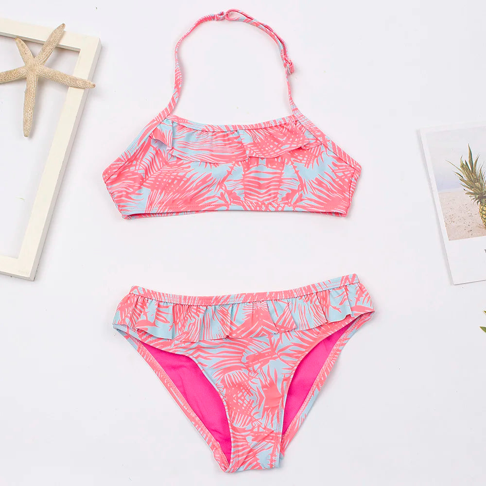 7-14Year Butterfly Print Child Bikini Set 2025 Girls Swimsuit Swimwear For Kids Summer Brazilian Teen Baby Swimming Suit Biquini