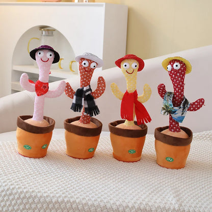 33cm Cactus Plush Toy Dancing Talking Cactus Lifelike Toy Kawaii Plush Glowing Cactus Doll Decoration Christmas Gift Collection