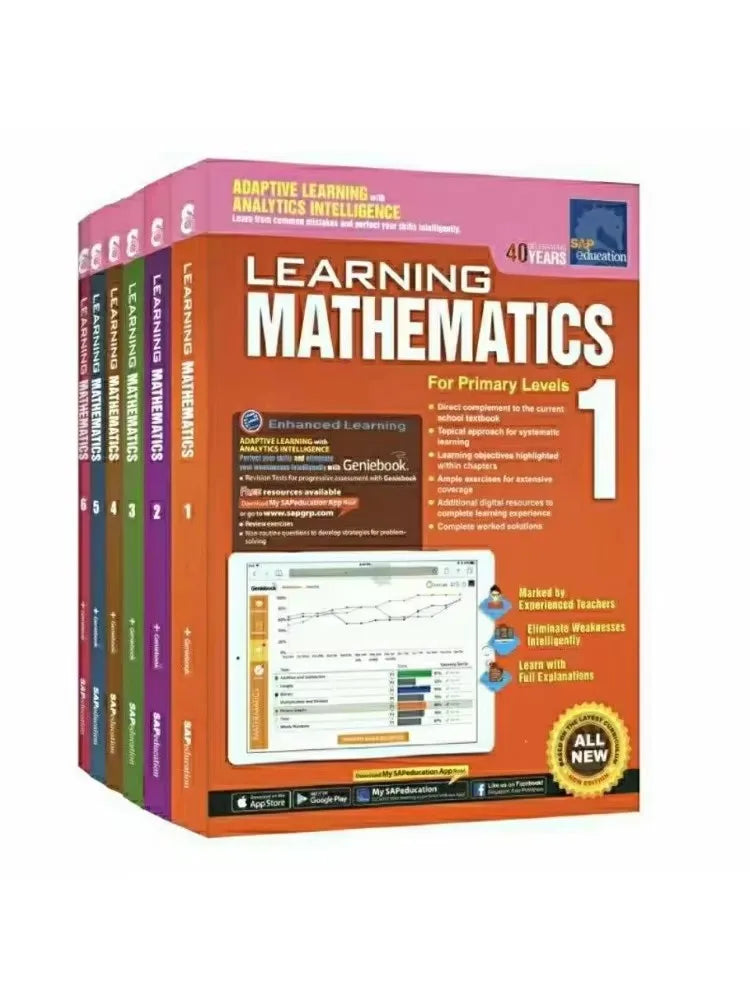 6 Books/Set SAP Learning Mathematics Book Grade 1-6 Children Learn Math Books Singapore Primary School Mathematics Textbook