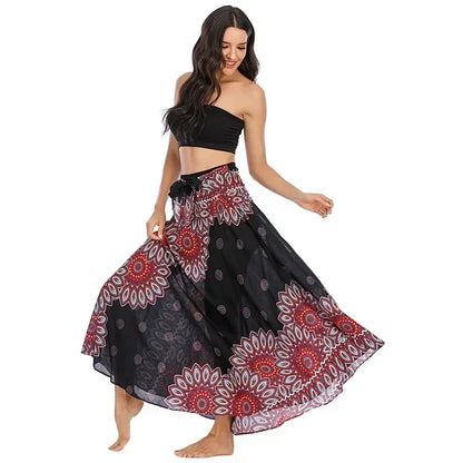 Sexy Summer Long Boho Bottom Women Skirt Vintage Casual Ropa Mujer Faldas Loose Fashion y2k Maxi Skirts Woman Clothing Saia Jupe