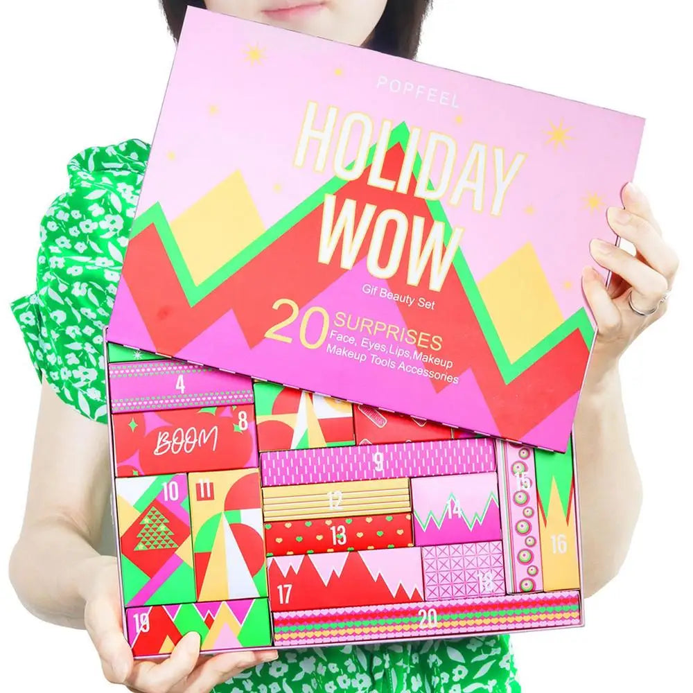Christmas Advent Calendar  Makeup Tools Countdown Calendar Gift Boxes Lipstick Eye Shadow Cosmetics Set Party Favors for Girls