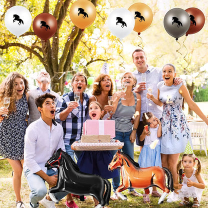 Horse Pony Disposable Tableware Set Birthday Party Supplies Plates Cups Napkins and Decorations