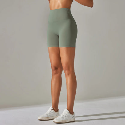 Summer Women Yoga Shorts Naked Feel Sports Shorts  Fitness Tights High Waist Gmy Running Push Up Clothes Workout Cycling Shorts