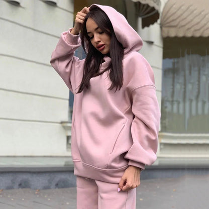 autumn tracksuit outfit set Women Two Piece Set hoodies Hooked Leisure Wide Leg Long Pants Sets Slim Fit Office Ladies Autumn