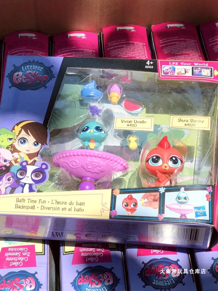 Original Hasbro Littlest Petshop Scenario Simulation Set Play House Mini Cute Animal Model Collection Toy Christmas Gift