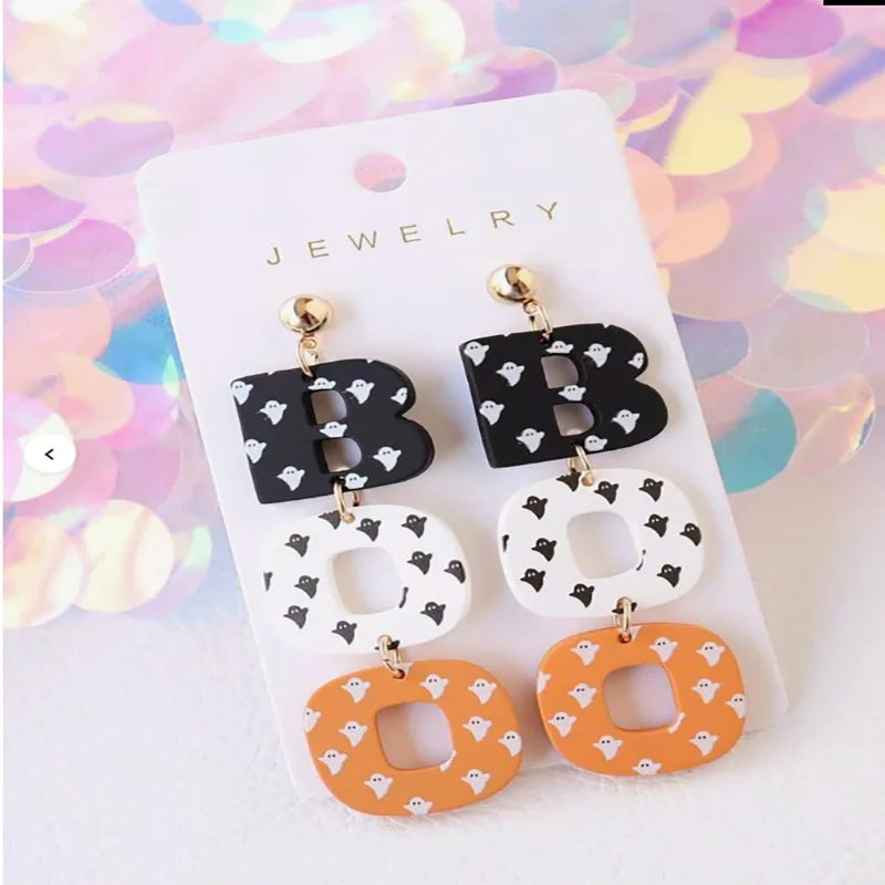 EtherealBe Halloween ghost earrings for women with playful colors and ghost designs for festive style