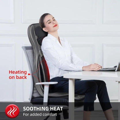 Shiatsu Neck Back Massager with Heat and Compression, App Control 2D or 3D Deep Tissue Kneading Massage Chair Pad,Chair Massager