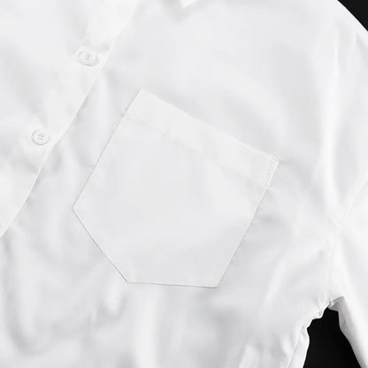2025 New Fashion Women's Clothing Is A Complete Set of Simple and Loose White Shirts with Waist Seals