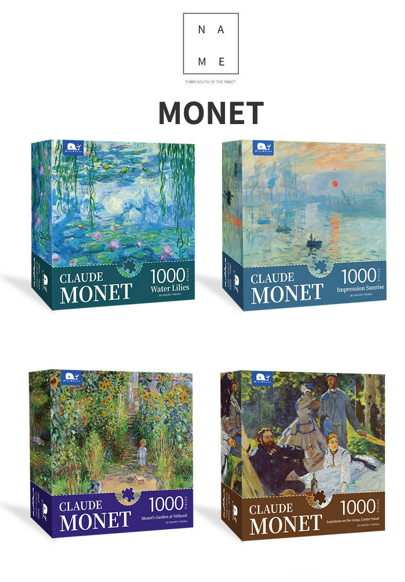 Jigsaw Puzzle 1000 Pieces for Adults Kid Monet Landscape Puzzle Toy Family Game Famous World Oil Painting Home Decoration