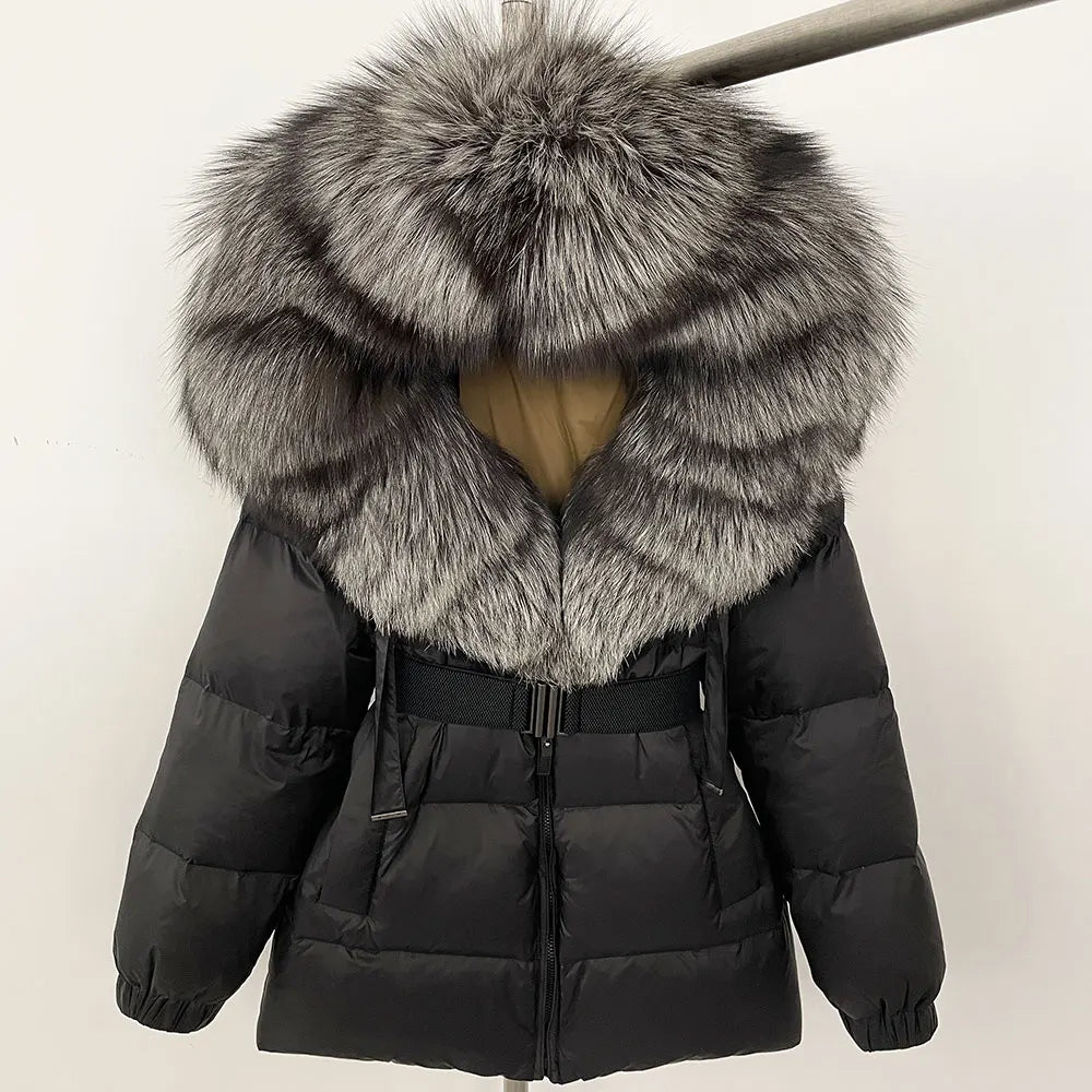 OFTBUY 2025 Winter Clothing Puffer Jacket Women Real Fox Fur Hooded Thick Warm 90% White Duck Down Coat Female Parkas Waterproof