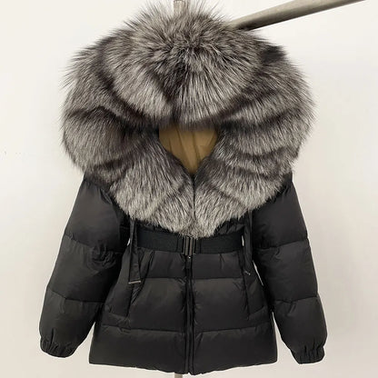 OFTBUY 2025 Winter Clothing Puffer Jacket Women Real Fox Fur Hooded Thick Warm 90% White Duck Down Coat Female Parkas Waterproof