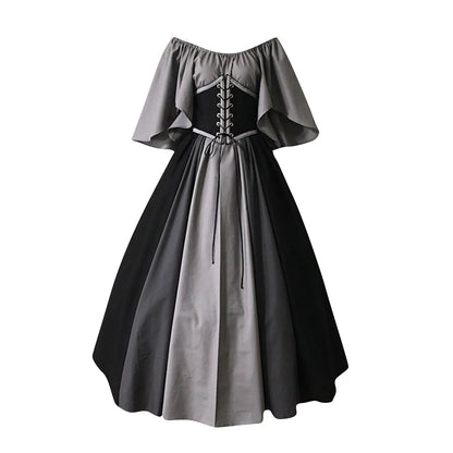 New Medieval Costume for Women Halloween Corset Gothic Renaissance Dress Plus Size Flare Sleeve Ball Gown Cosplay Clothes