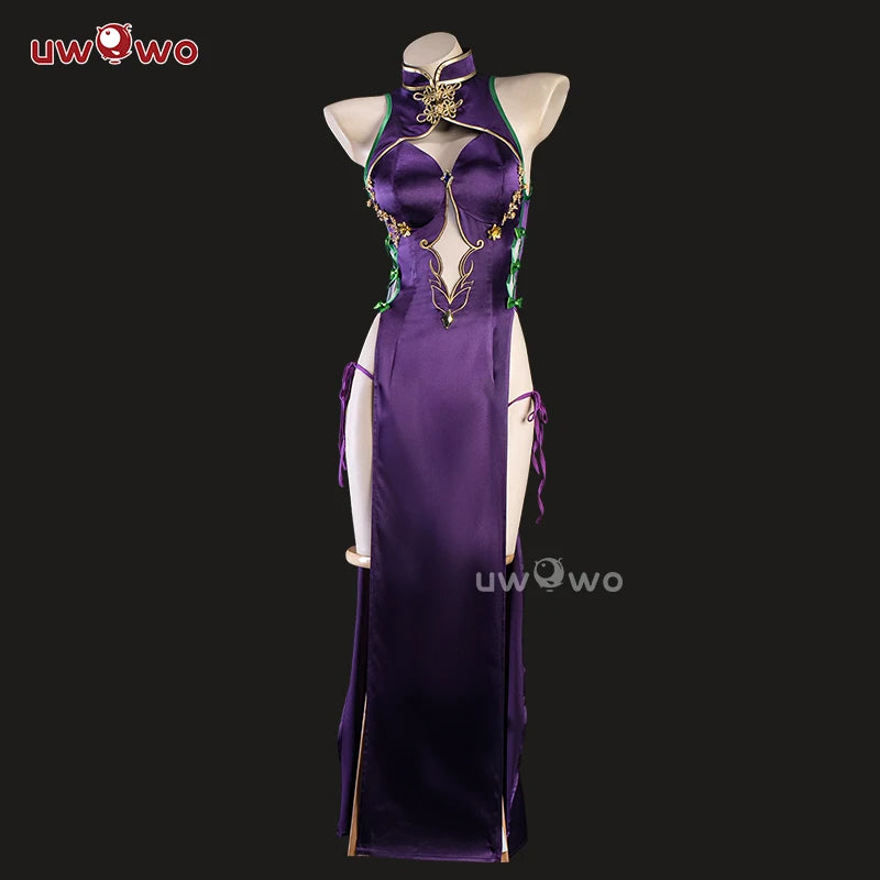 IN STOCK UWOWO C.C. Cosplay Codee Geasss: C.C. CC Purple Cheongsam Cosplay Costume Purple Dress Halloween Costume