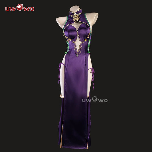 IN STOCK UWOWO C.C. Cosplay Codee Geasss: C.C. CC Purple Cheongsam Cosplay Costume Purple Dress Halloween Costume