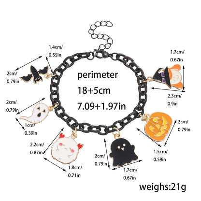 EtherealBe Halloween charm bracelet for women featuring spooky charms and adjustable length