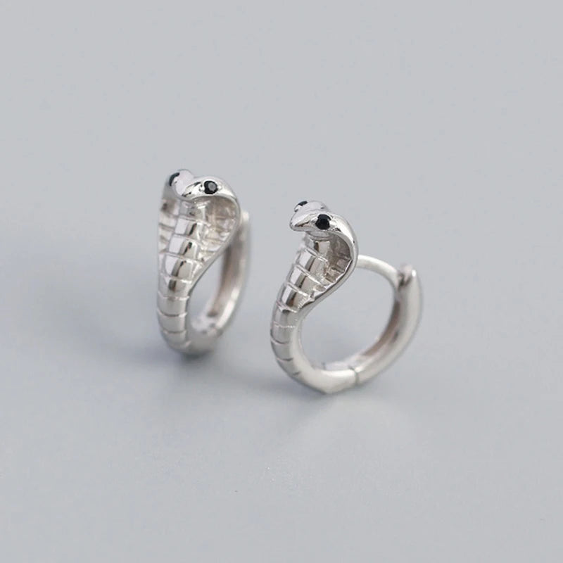 925 Sterling Silver Needle Pave Crystal Snake Type Stud Earrings for Women Simple Cute Animal Earrings Fashion Delicate Jewelry
