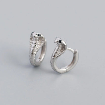925 Sterling Silver Needle Pave Crystal Snake Type Stud Earrings for Women Simple Cute Animal Earrings Fashion Delicate Jewelry