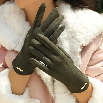 Winter Gloves for Women-Touchscreen Suede Leather Glove with Warm Fleece Lining Gifts