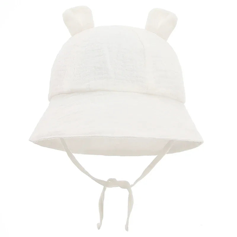 Spring Autumn Solid Color Soft Baby Bucket Hat Cotton Fisherman Hats Kids Summer Toddler Boy Girls Panama Sun Cap Children 0-12M