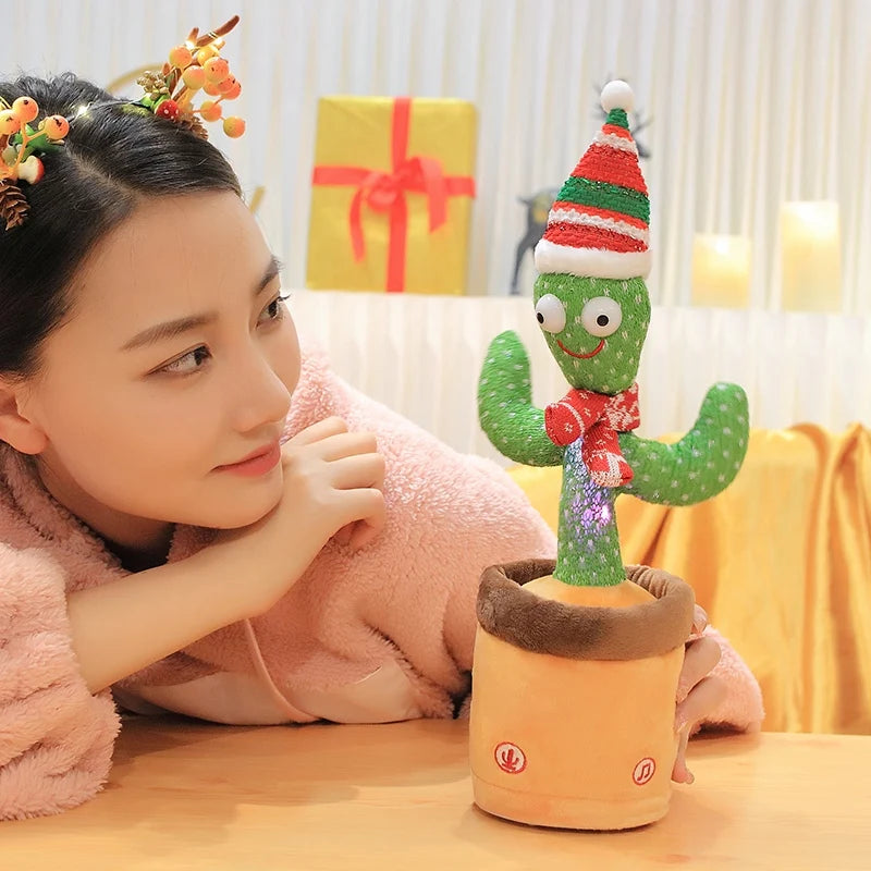 33cm Cactus Plush Toy Dancing Talking Cactus Lifelike Toy Kawaii Plush Glowing Cactus Doll Decoration Christmas Gift Collection