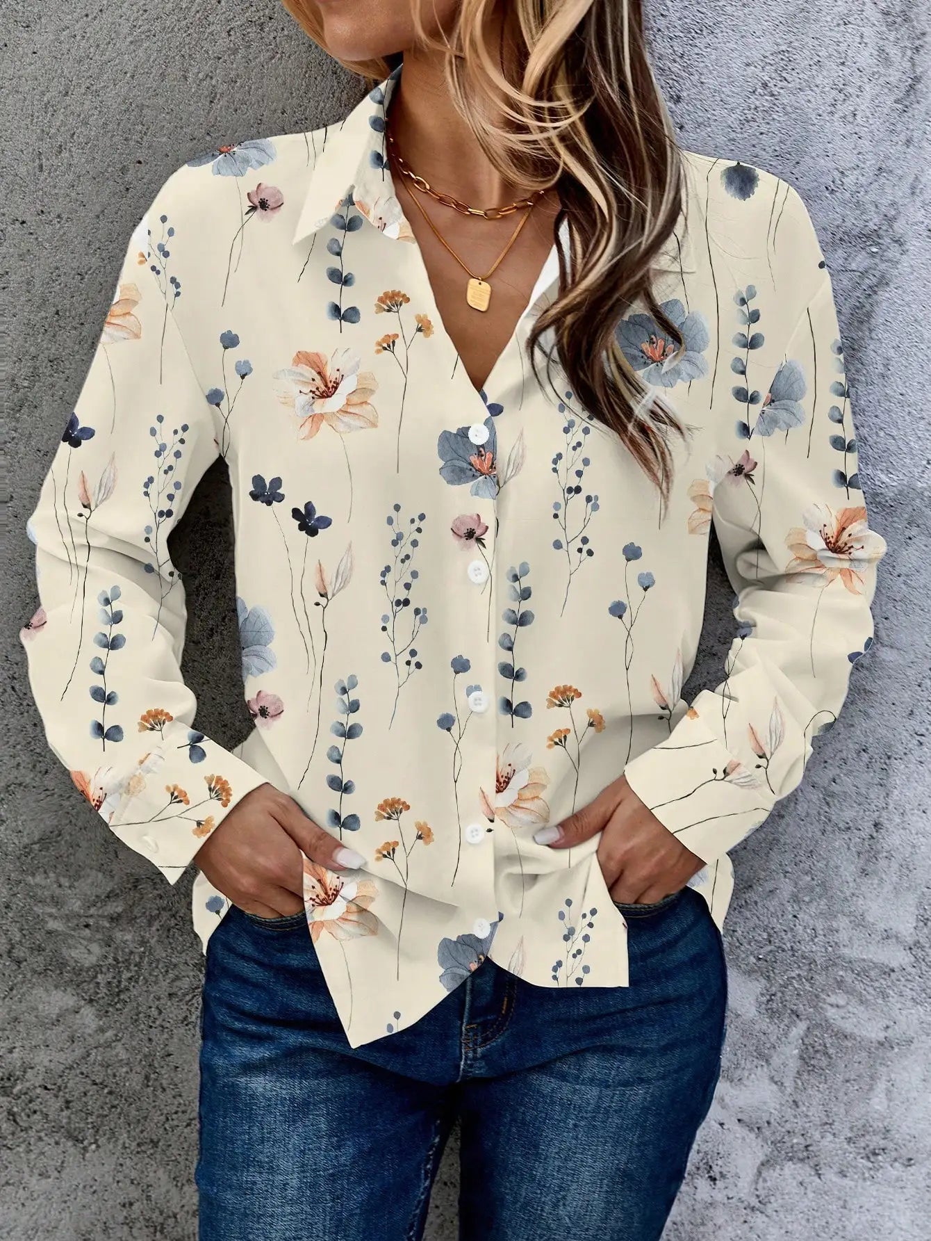 Women's Blouse Fashion Woman Elegant Multicolor 25 Summer Floral Print Casual Tops Coffee Dates  Weekend Brunches Park Strolls