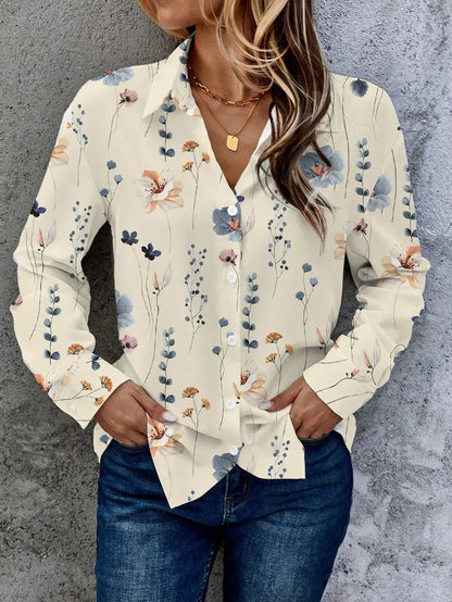 Women's Blouse Fashion Woman Elegant Multicolor 25 Summer Floral Print Casual Tops Coffee Dates  Weekend Brunches Park Strolls