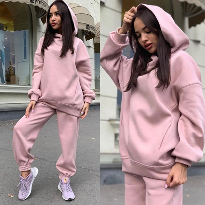 autumn tracksuit outfit set Women Two Piece Set hoodies Hooked Leisure Wide Leg Long Pants Sets Slim Fit Office Ladies Autumn