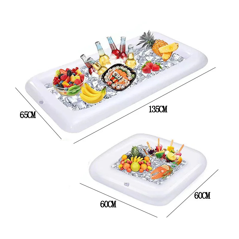 Inflatable Serving Bar Salad Ice Tray Food Drink Containers BBQ Picnic Pool Party Supplies Buffet Salad Food & Drinks Tray
