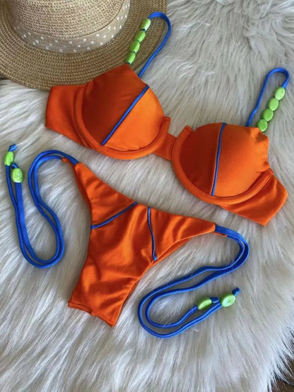 RUOTONGSEPT New Sexy Push up Bikini Set Swimsuit Women's low-waist Swimwear For Female Two Piece Beachwear 2023 Bathing Suit