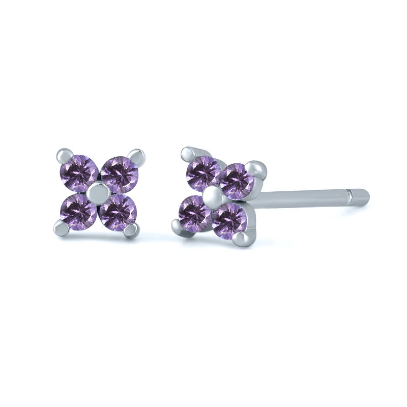 925 Sterling Silver Needle Small Geometry Triangle Crystal Stud Earring for Woman Lovers' Couples Bling Simple Piercing Earrings