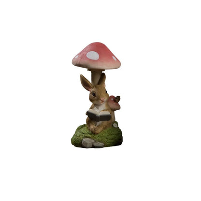 Micro Landscape Resin Solar Mushroom Lamp Cute Cartoon Rabbit Lawn Lamp Vivid Creative Animal Statue Light Flowerpot