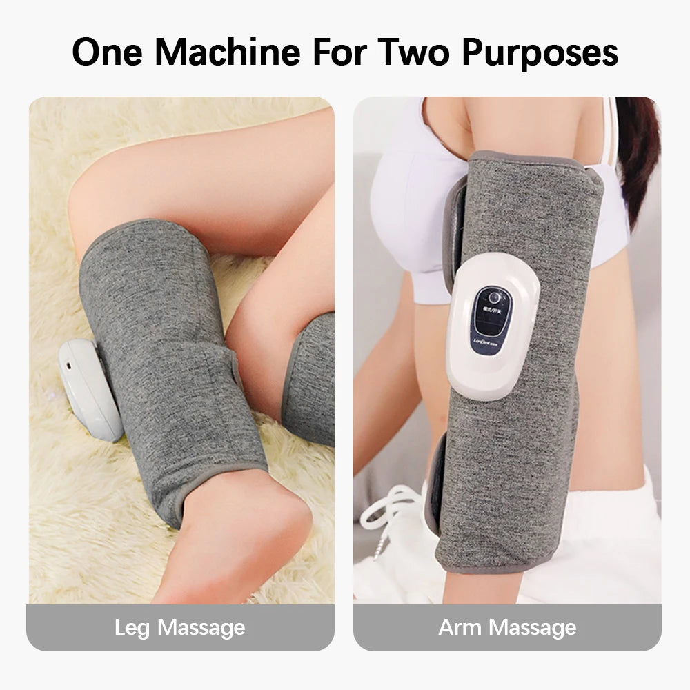 3 Gears 3 Modes Leg Calf Massager Cordless Air Pressure Massager for Fitness Office Gym Muscle Relaxation 15Min Timer