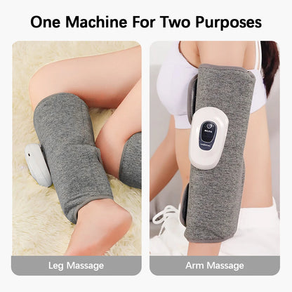 3 Gears 3 Modes Leg Calf Massager Cordless Air Pressure Massager for Fitness Office Gym Muscle Relaxation 15Min Timer